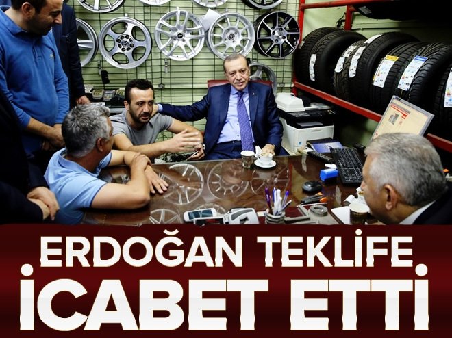 Erdoğan ve Yıldırım'dan esnaf ziyareti