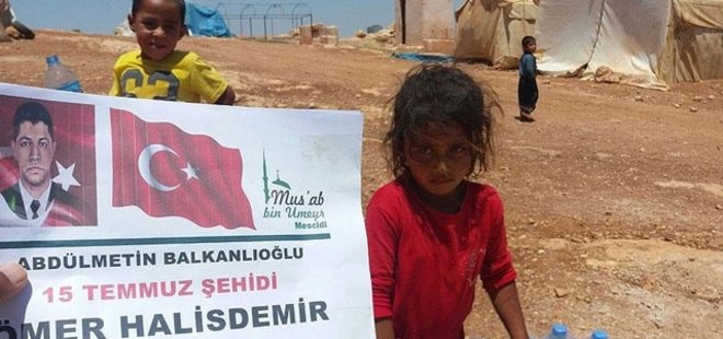 ŞEHİT ÖMER HALİSDEMİR İÇİN SURİYELİLERE SU YARDIMI