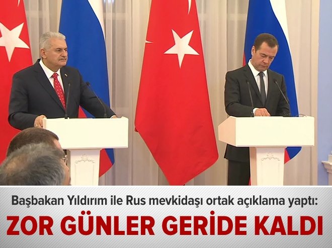 Başbakan Yıldırım ile Medvedev'den ortak açıklama
