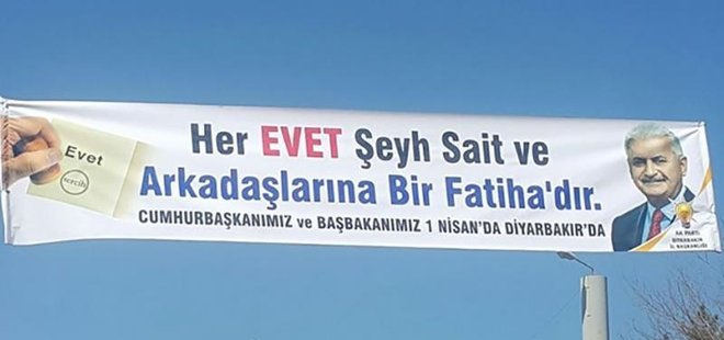 ŞEYH SAİTLİ PANKARTA HDP SAHİP ÇIKTI