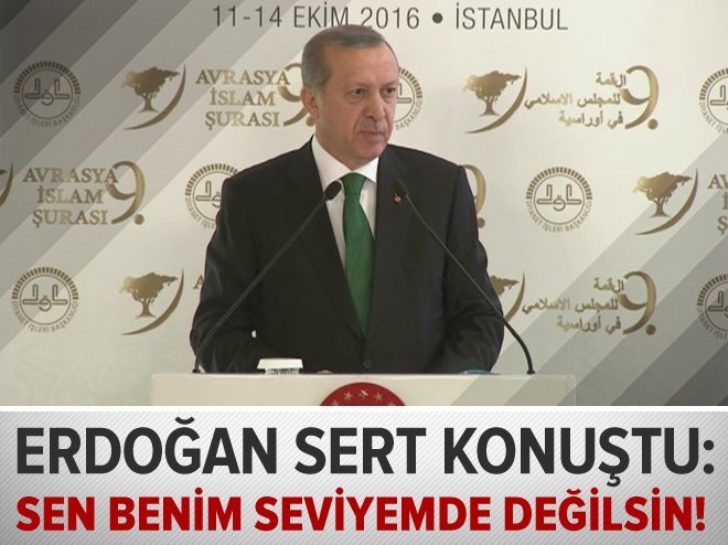 Cumhurbaşkanı Erdoğan: Sen benim seviyemde değilsin!