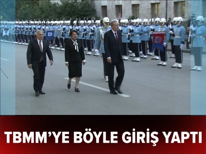 Erdoğan, TBMM'ye böyle giriş yaptı