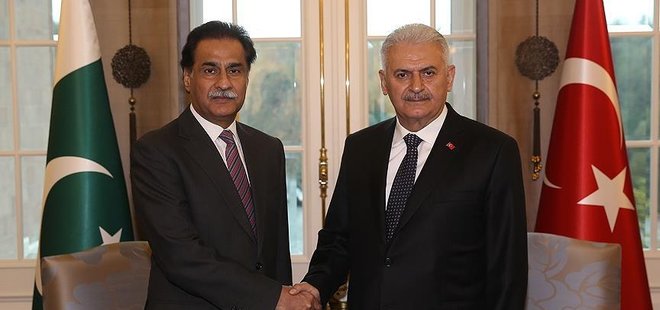 BAŞBAKAN YILDIRIM İLE PAKİSTAN MECLİS BAŞKANI SADIK GÖRÜŞTÜ