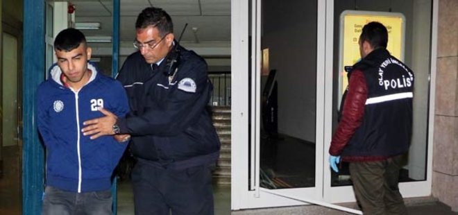 HAPSE GİRMEK İÇİN BANKAYI TAŞLAYIP CAM KAPIYI KIRDI