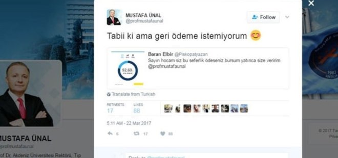 SOSYAL MEDYADAN RİCA ETTİ, REKTÖR FATURASINI ÖDEDİ