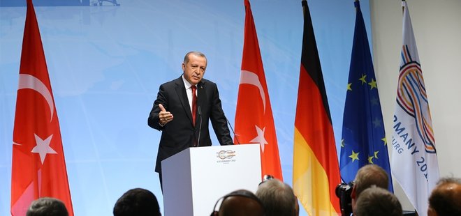 ERDOĞAN G-20 SONRASI HAMBURG'DA KONUŞTU