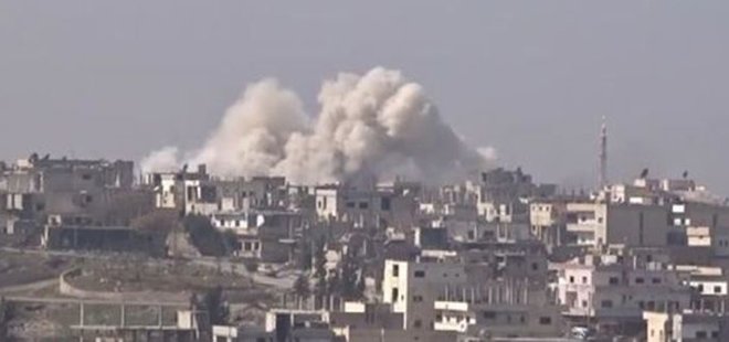KATİL ESAD YİNE VARİL BOMBASIYLA SALDIRDI