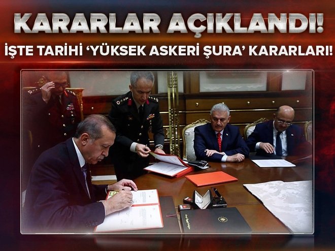 Yüksek Askeri Şura kararları açıklandı