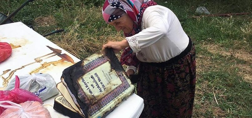 EVİ YANAN YAŞLI KADIN ÖNCE KUR'AN-A BAKTI!